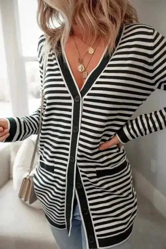 Cardigans Onyx Stripe Longline Cardigan