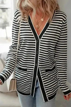 Cardigans Onyx Stripe Longline Cardigan