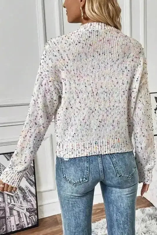 Party pop colour knit cardigan back view — Fashionfitz UK
