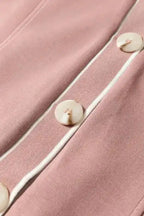 Cardigans Pink Cardigan - Contrast Trim Buttoned