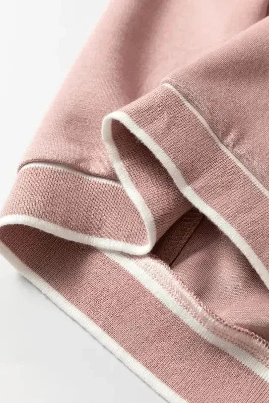 Cardigans Pink Cardigan - Contrast Trim Buttoned