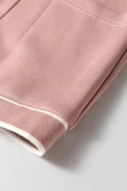 Cardigans Pink Cardigan - Contrast Trim Buttoned