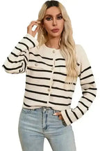 Cardigans Sable Stripe Button Cardigan