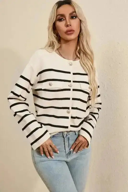 Cardigans Sable Stripe Button Cardigan