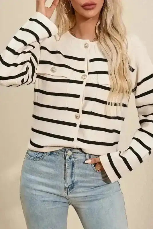 Cardigans Sable Stripe Button Cardigan