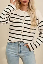 Cardigans Sable Stripe Button Cardigan