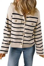 Cardigans Sable Stripe Button Cardigan