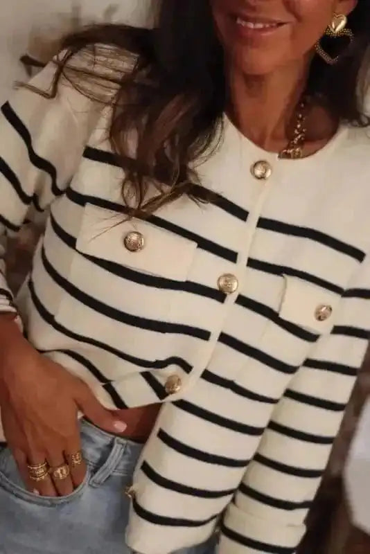 Cardigans Sable Stripe Button Cardigan