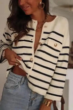 Cardigans Sable Stripe Button Cardigan