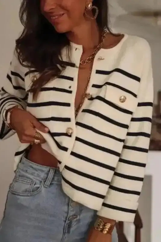 Cardigans Sable Stripe Button Cardigan