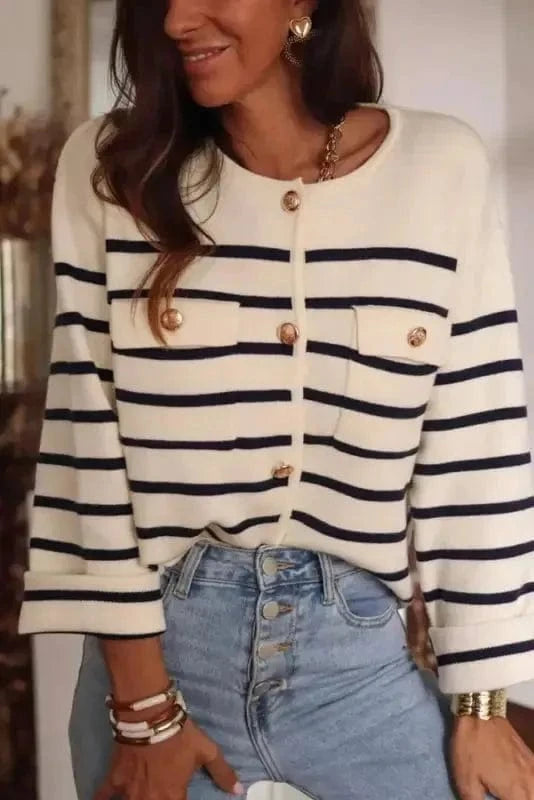 Cardigans Sable Stripe Button Cardigan