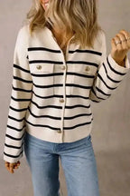 Cardigans Sable Stripe Button Cardigan