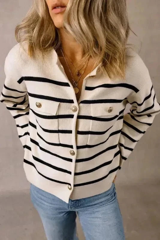 Cardigans Sable Stripe Button Cardigan