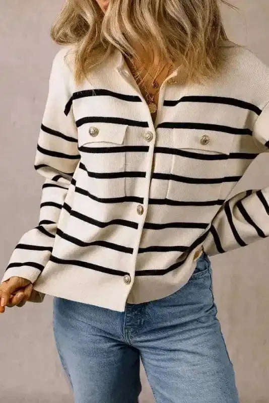 Cardigans Sable Stripe Button Cardigan