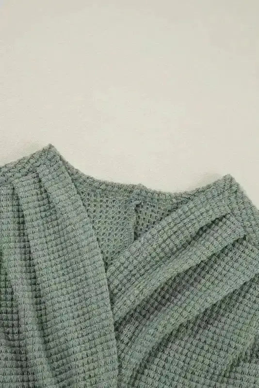 Cardigans Waffle Knit Open Front Cardigan