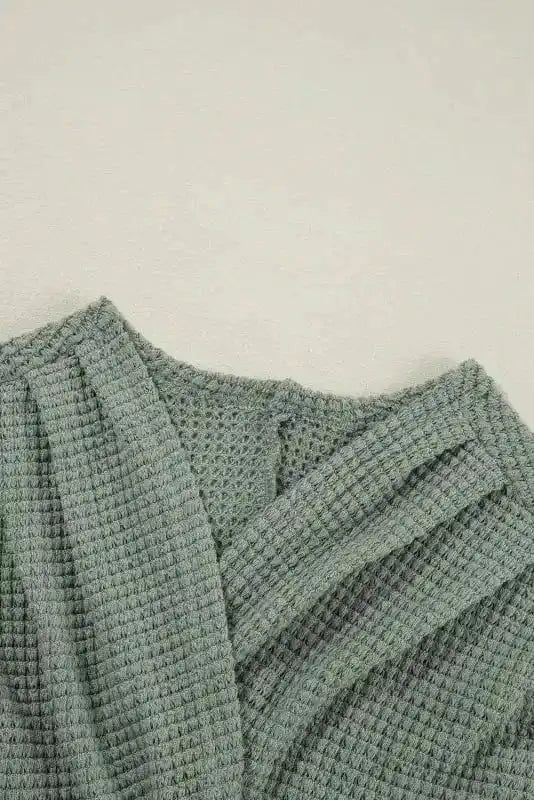 Cardigans Waffle Knit Open Front Cardigan