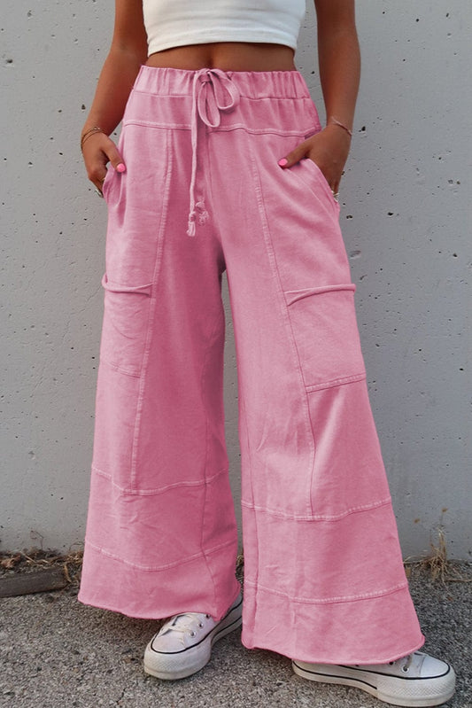 Cargo Pants Bonbon / S / 100%Cotton Fashionfitz Women's Wide Leg Cargo Pants - Trendy Style