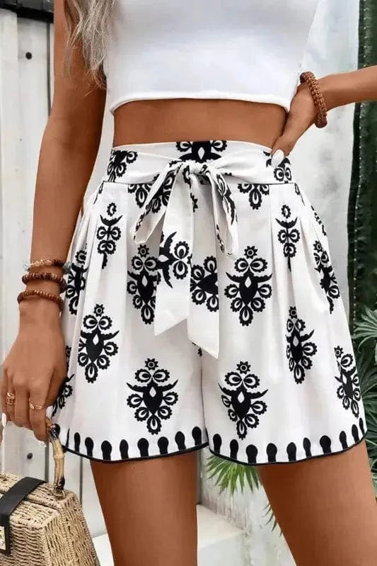 Casual Shorts Black / S / 100%Polyester BohoEdge High-Waist Shorts