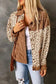 Corduroy Jackets Brown Leopard Print Corduroy Long Sleeve Jacket