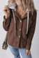 Corduroy Jackets Coffee / S / 100%Polyester Hooded Corduroy Shacket
