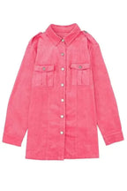 Corduroy Jackets Corduroy Buttoned Jacket with Flap Pockets