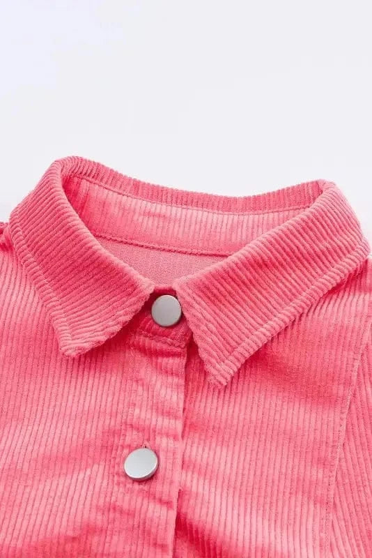 Corduroy Jackets Corduroy Buttoned Jacket with Flap Pockets