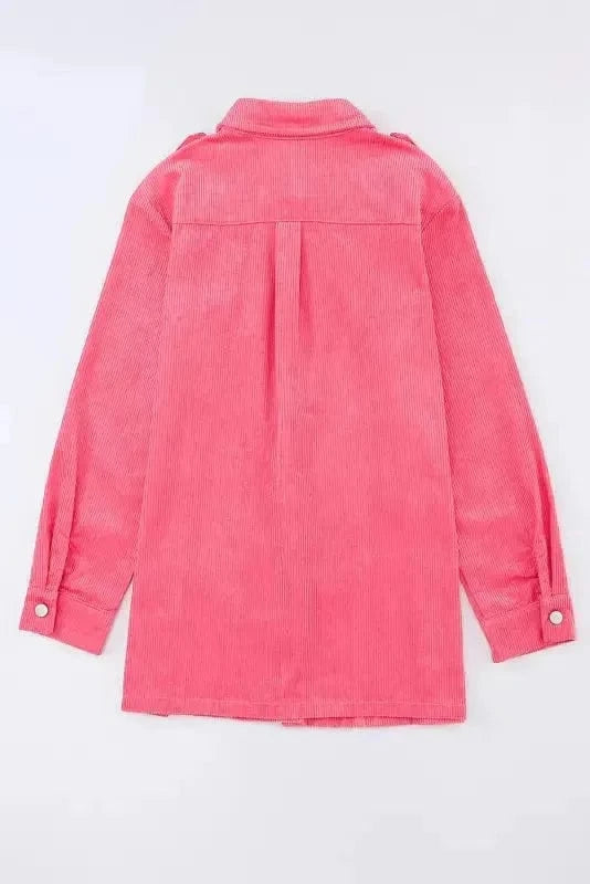 Corduroy Jackets Corduroy Buttoned Jacket with Flap Pockets