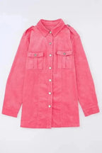 Corduroy Jackets Corduroy Buttoned Jacket with Flap Pockets