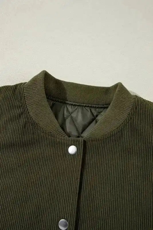 Corduroy Jackets Corduroy Fleece Patchwork Bomber Jacket