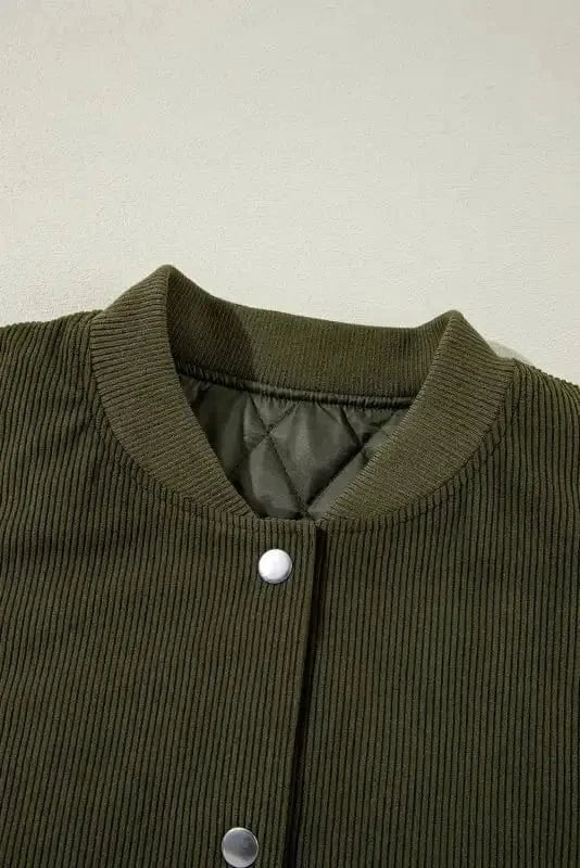 Corduroy Jackets Corduroy Fleece Patchwork Bomber Jacket