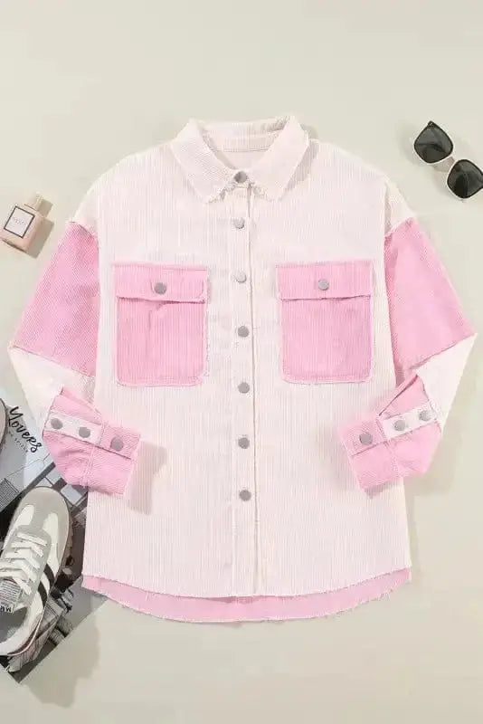 Corduroy Jackets Dual-Tone Delight Corduroy Shacket