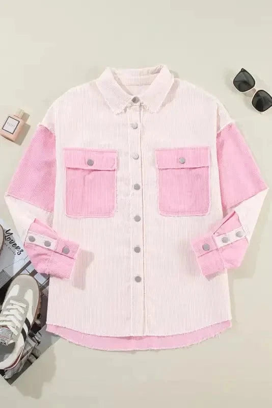 Corduroy Jackets Dual-Tone Delight Corduroy Shacket