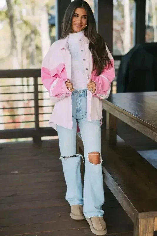 Corduroy Jackets Dual-Tone Delight Corduroy Shacket