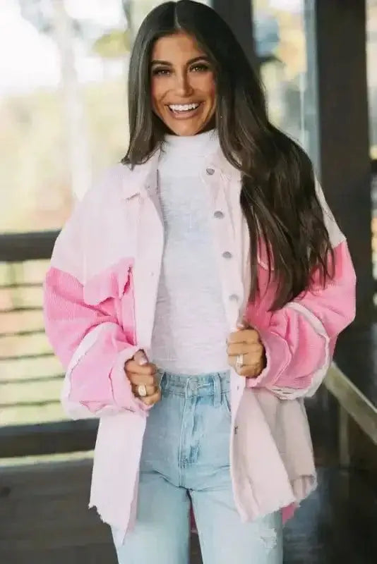 Corduroy Jackets Dual-Tone Delight Corduroy Shacket