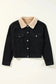 Corduroy Jackets Elegant Fleece-Lined Corduroy Crop Jacket