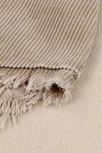 Corduroy Jackets Green Color Block Button Down Hooded Corduroy Jacket