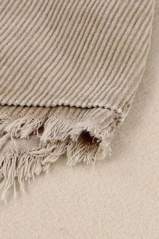 Corduroy Jackets Green Color Block Button Down Hooded Corduroy Jacket