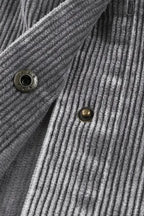 Corduroy Jackets Green Color Block Button Down Hooded Corduroy Jacket