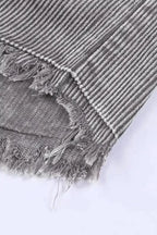 Corduroy Jackets Green Color Block Button Down Hooded Corduroy Jacket