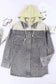 Corduroy Jackets Green Color Block Button Down Hooded Corduroy Jacket