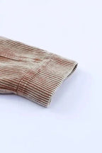 Corduroy Jackets Green Color Block Button Down Hooded Corduroy Jacket