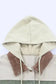 Corduroy Jackets Green Color Block Button Down Hooded Corduroy Jacket