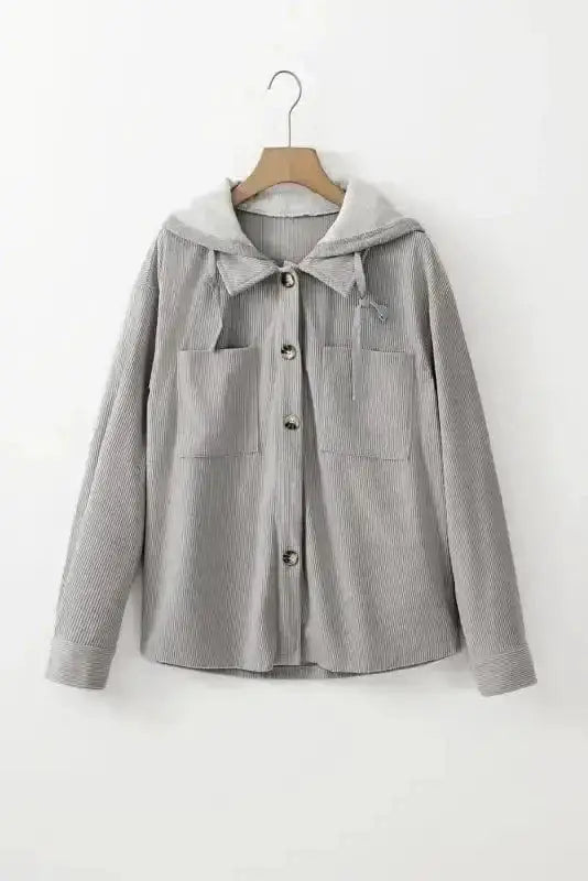 Corduroy Jackets Hooded Corduroy Shacket