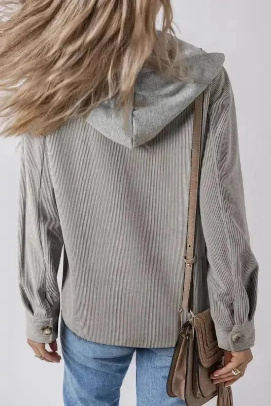 Corduroy Jackets Hooded Corduroy Shacket