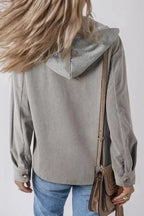 Corduroy Jackets Hooded Corduroy Shacket