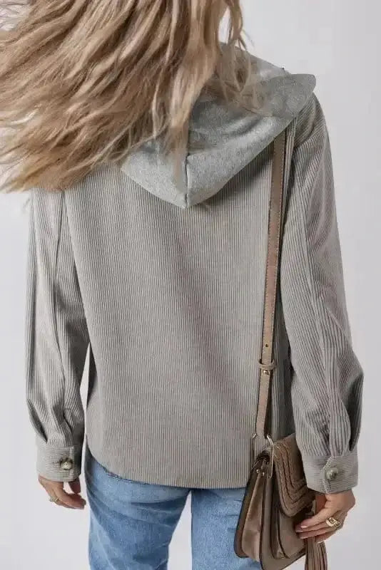 Corduroy Jackets Hooded Corduroy Shacket