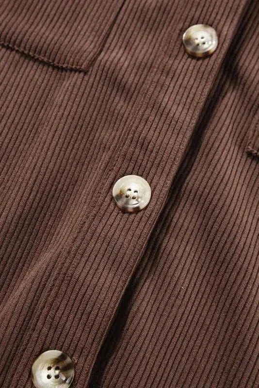 Corduroy Jackets Hooded Corduroy Shacket
