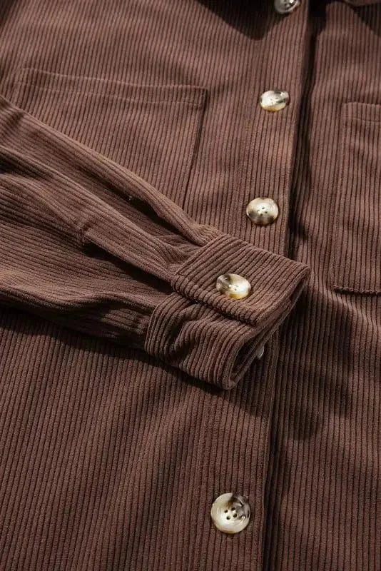 Corduroy Jackets Hooded Corduroy Shacket