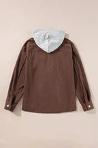 Corduroy Jackets Hooded Corduroy Shacket