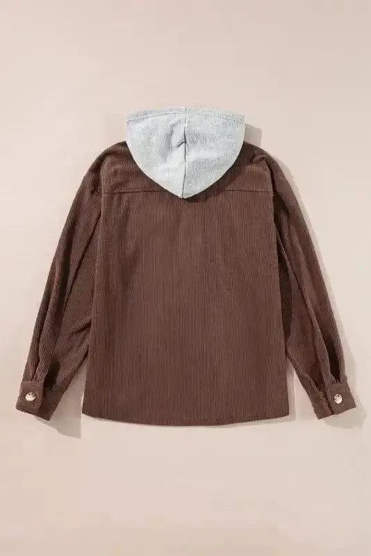 Corduroy Jackets Hooded Corduroy Shacket